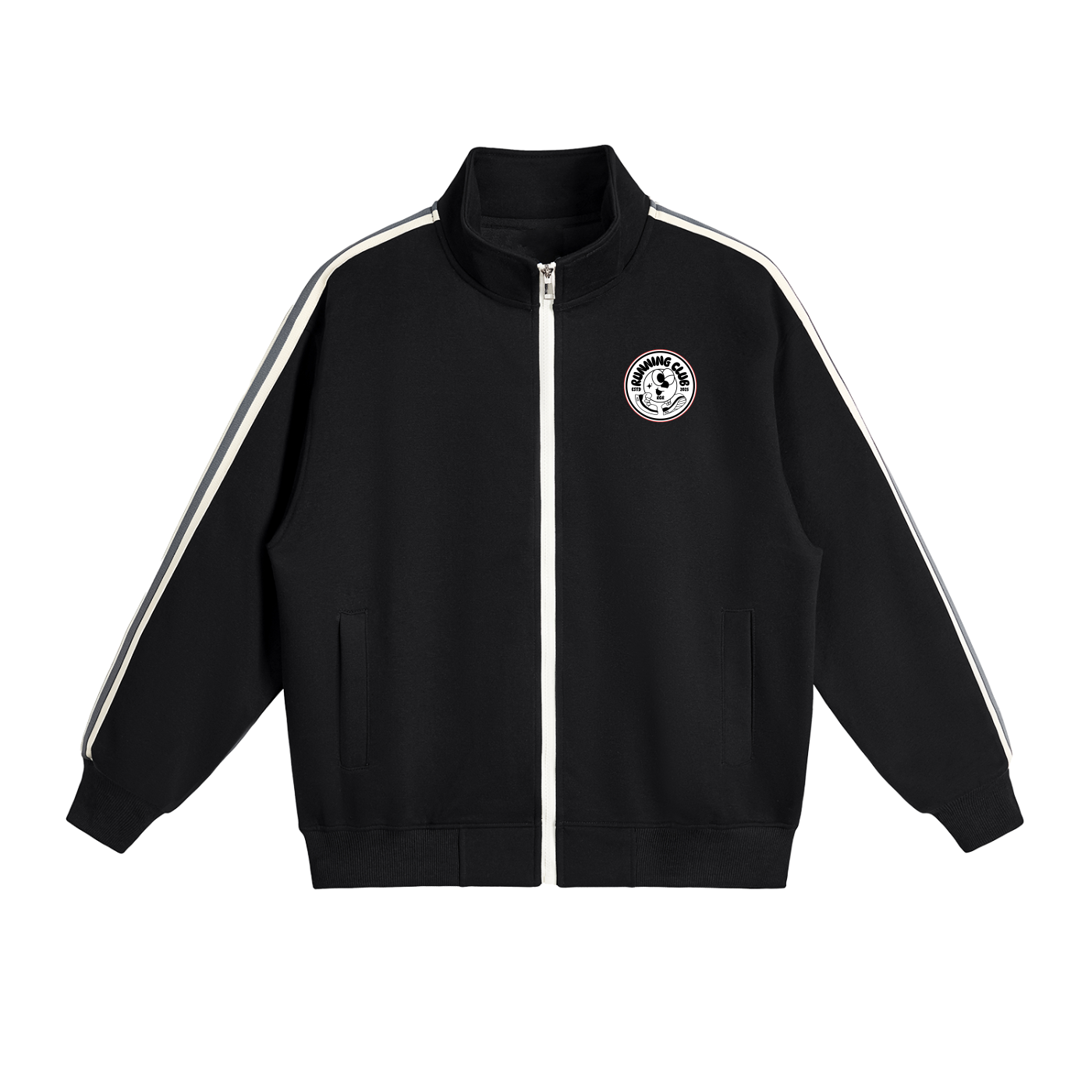 Contrast Side-Stripe Stand Collar  Jacket