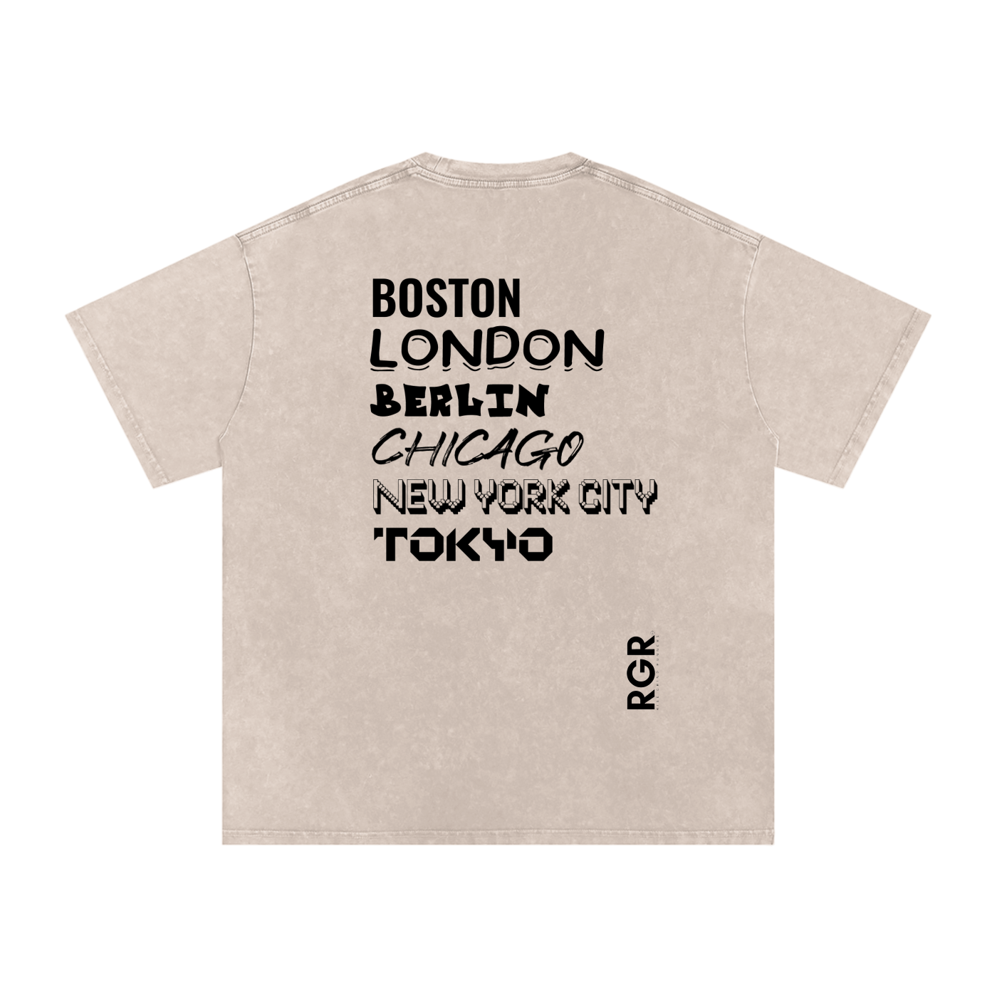 The Big 6 Marathons Washed Oversized Cotton T-Shirt
