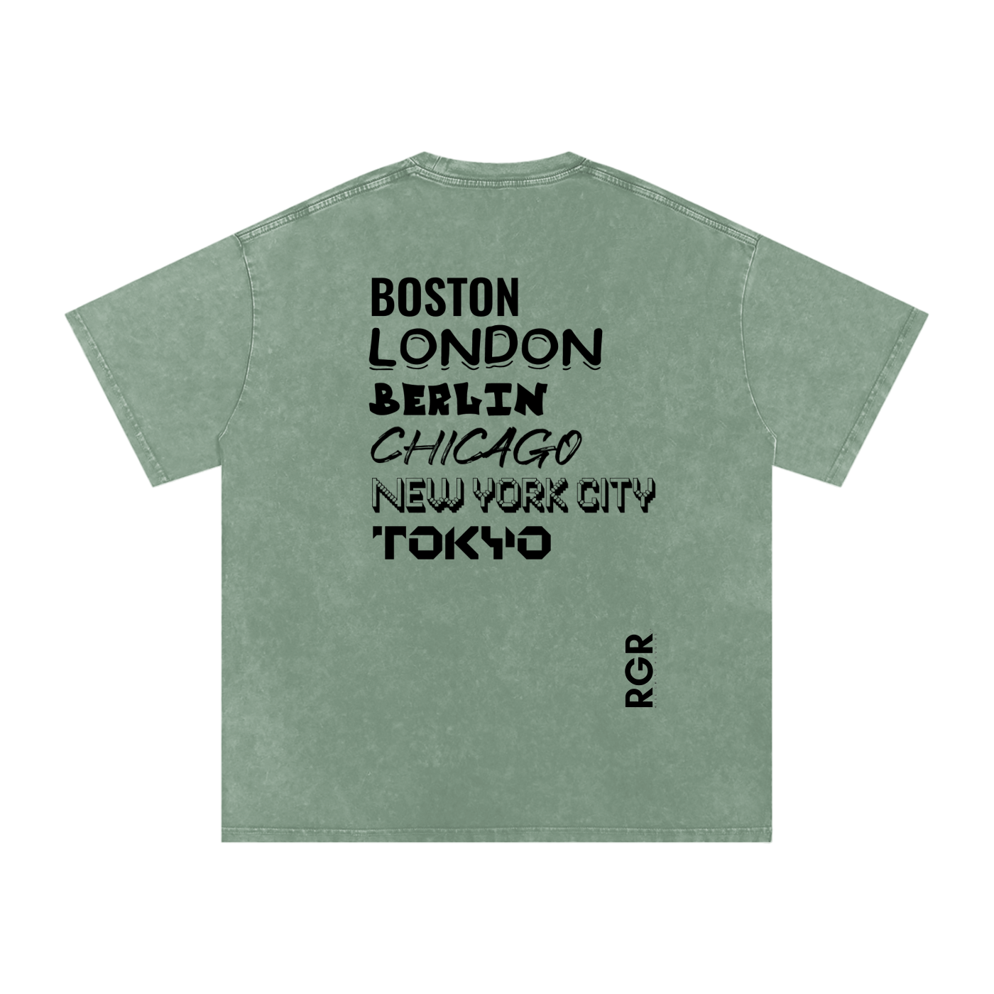 The Big 6 Marathons Washed Oversized Cotton T-Shirt