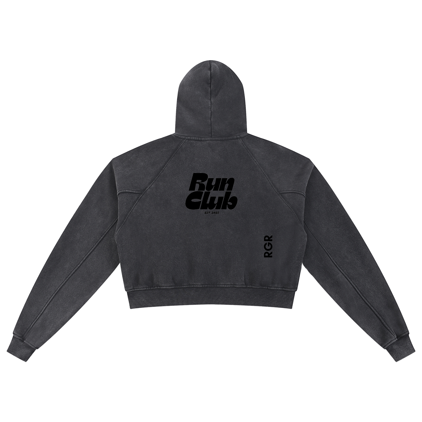 RUN CLUB Snow Washed Cropped Hoodie