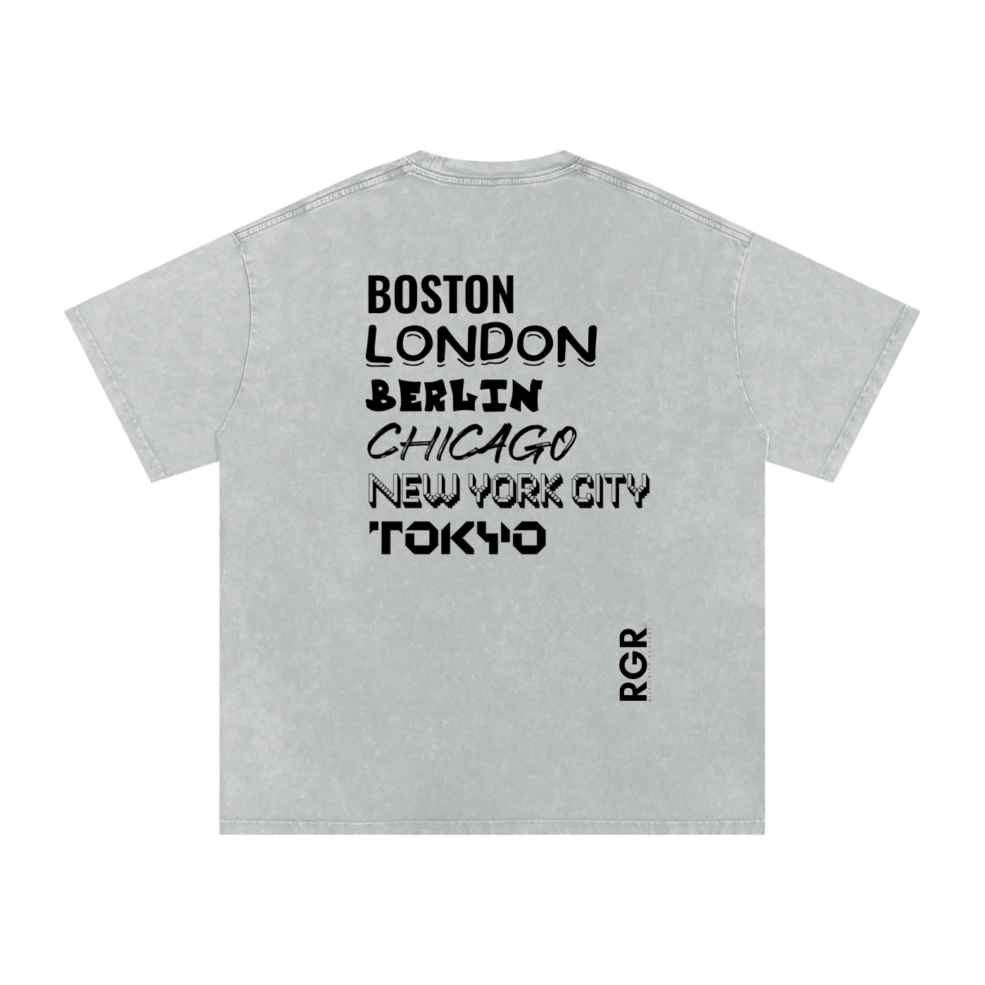 The Big 6 Marathons Washed Oversized Cotton T-Shirt