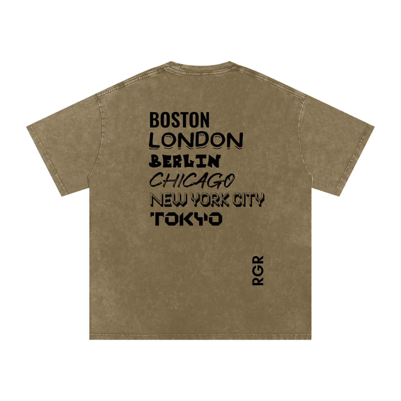 The Big 6 Marathons Washed Oversized Cotton T-Shirt