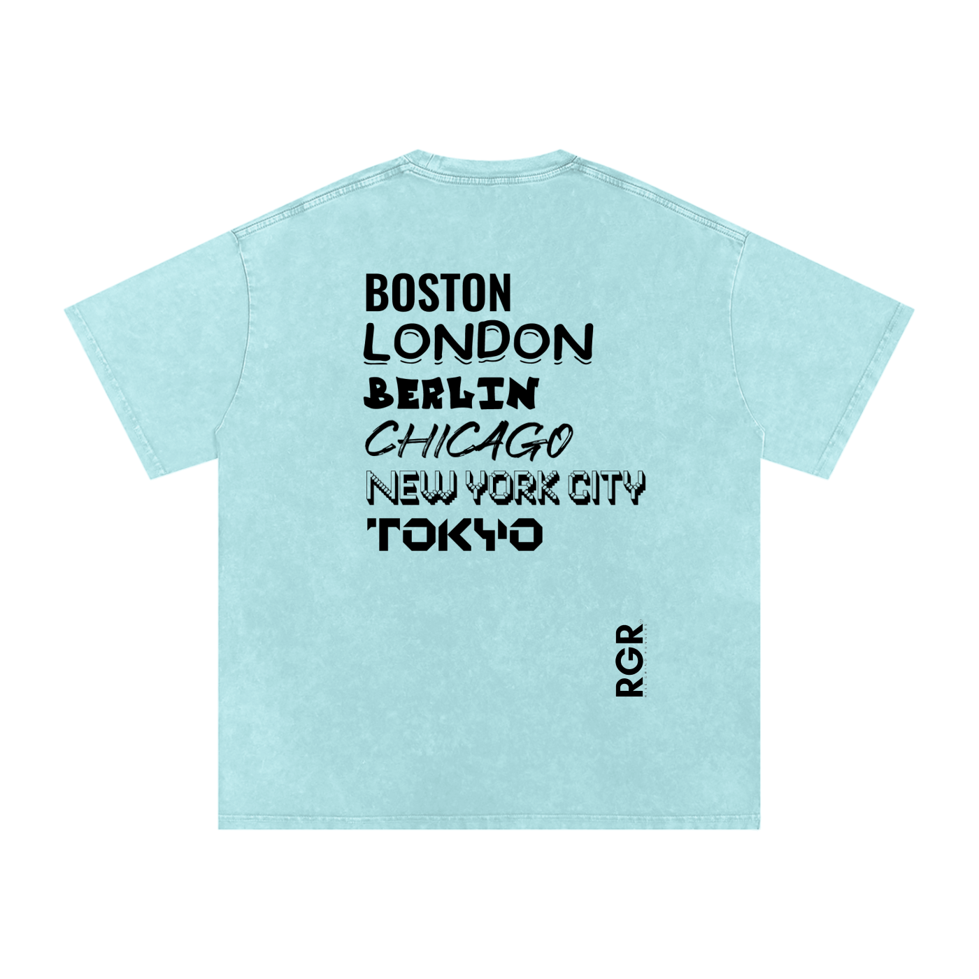 The Big 6 Marathons Washed Oversized Cotton T-Shirt