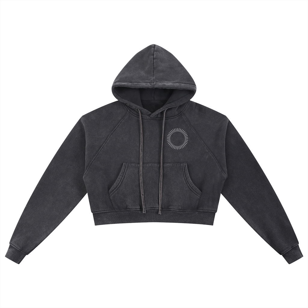 RUN CLUB Snow Washed Cropped Hoodie