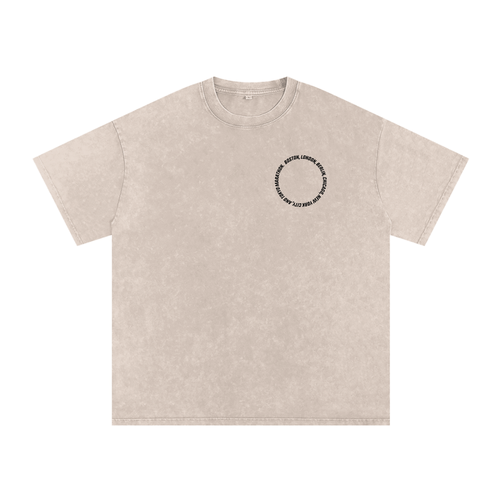 The Big 6 Marathons Washed Oversized Cotton T-Shirt