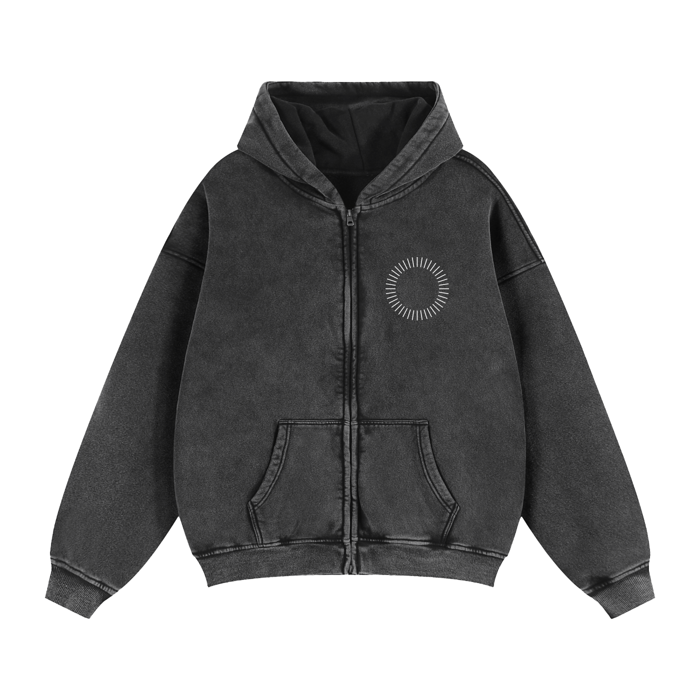 RGR Zip-Through Boxy Fleece Hoodie