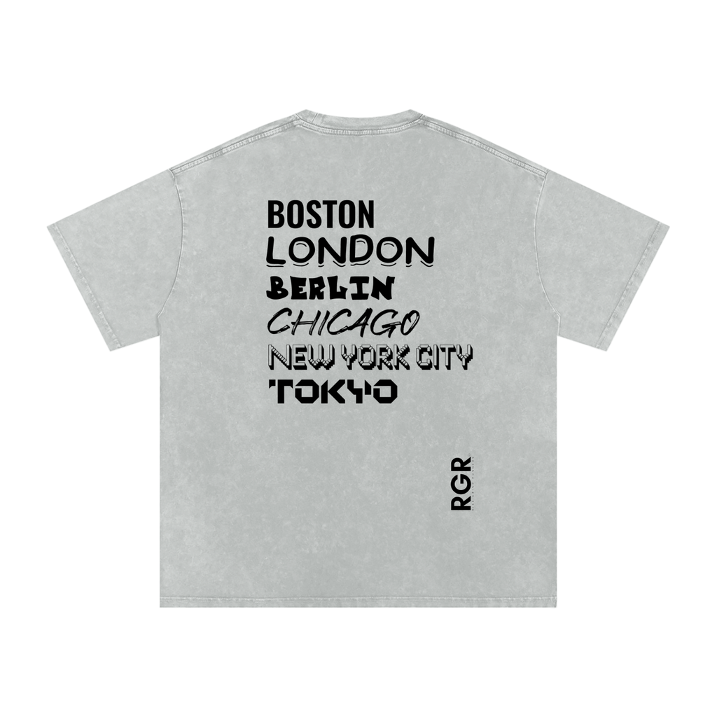 The Big 6 Marathons Washed Oversized Cotton T-Shirt